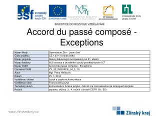 Accord du passé composé - Exceptions